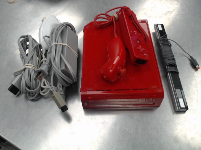 Wii rouge console avec accesssoires