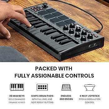 Mini piano avec touche dj