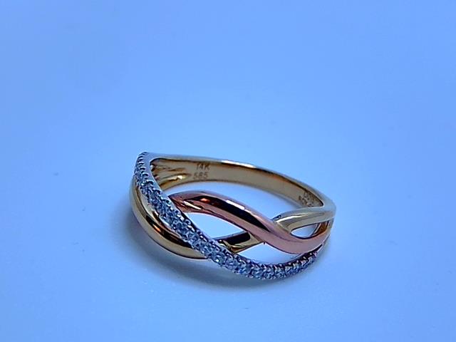 BAGUE EN OR 14KT AVEC DIAMANTS