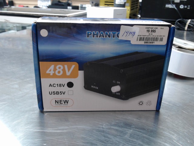Phantom power supply 18v ac 48v new in b