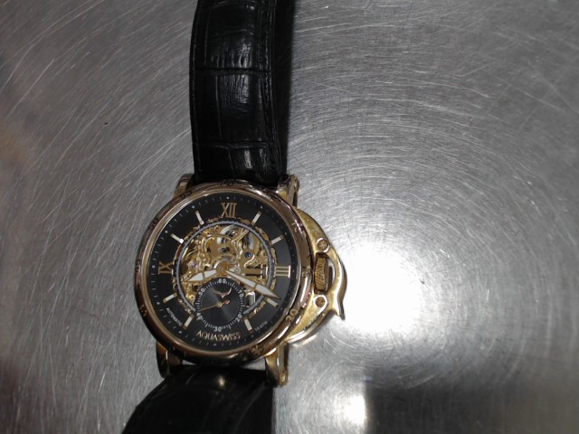 Montre homme automatique bracelet cuir