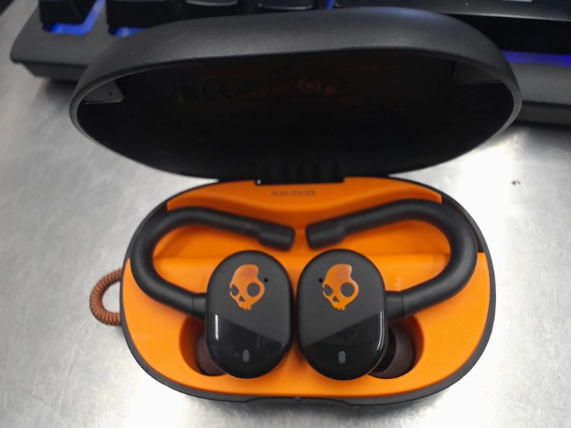Ecouteurs bluetooth noir orange