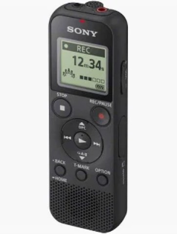 Digital voice recorder in box