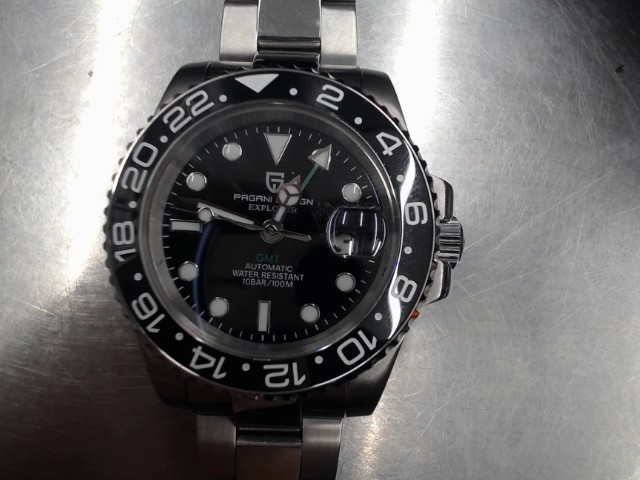 Montre style rolex gmt pagani auto gris