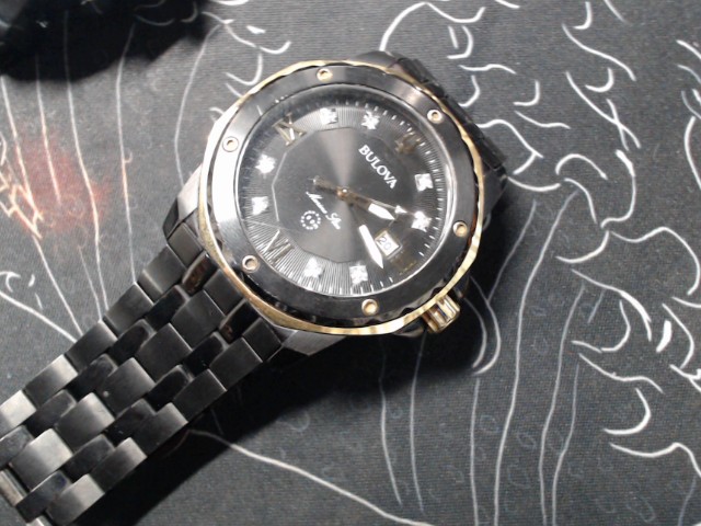 Montre noir bulova marine star quartz