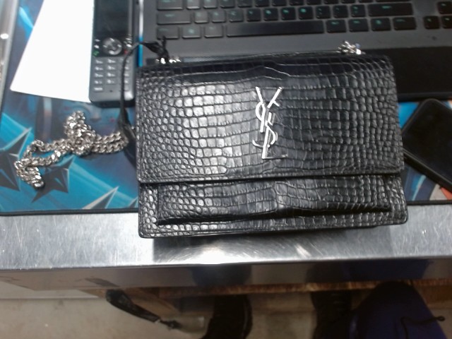 Sac a main ysl silver de noir croco