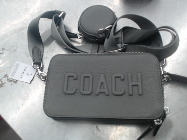 Sac gris coach avec etiquette