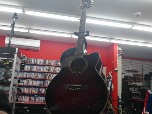 Guitare ibanez acoustique noir et rouge