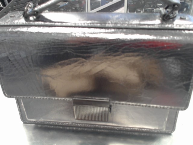 Anthracite gray metalic leather bag