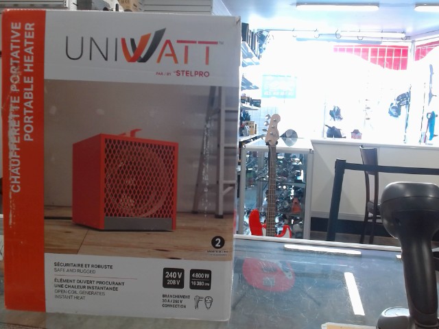 Portable heater in opened box
