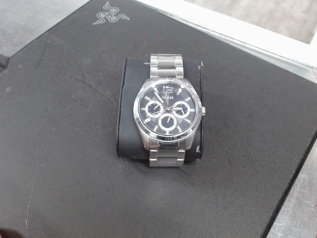 Silver tone multi function watch