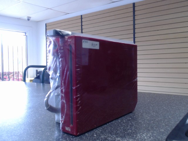 Wii rouge avec fils et man + sensor