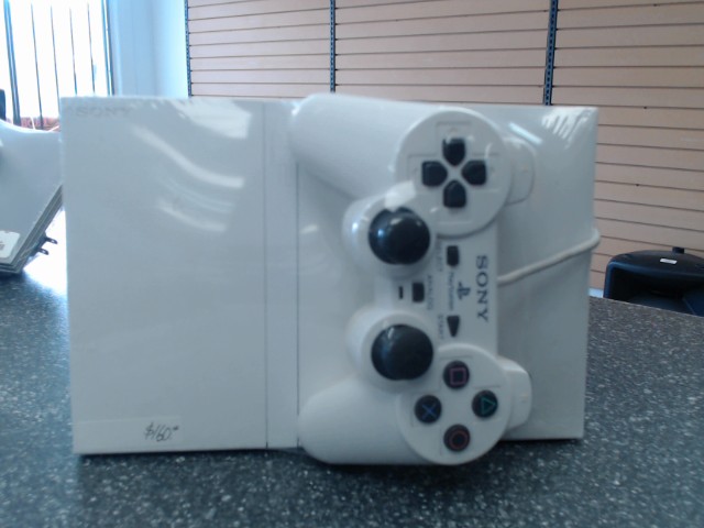Ps2 slim blanche avec fils et man