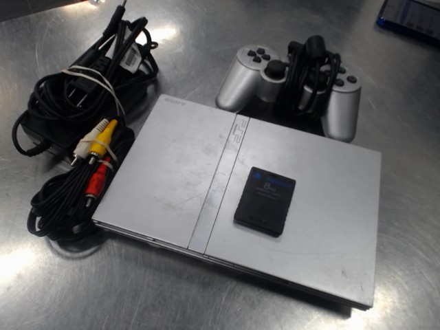 Ps2 slim silver + man + fils