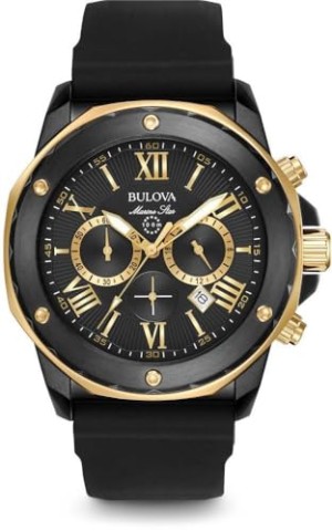 Montre bulova quartz noire/dor�e