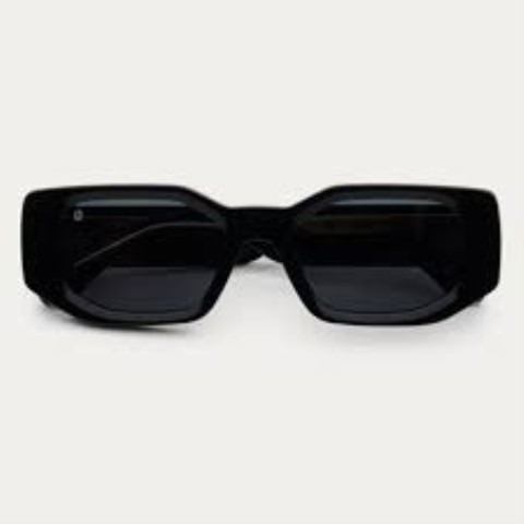 Black sunglasses in black bag, no box