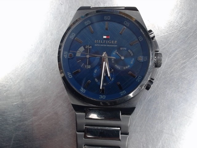 Montre stainless noire cadran blue