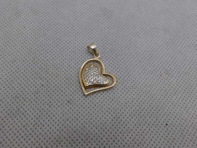 Breloque double coeur en argent 2.02g