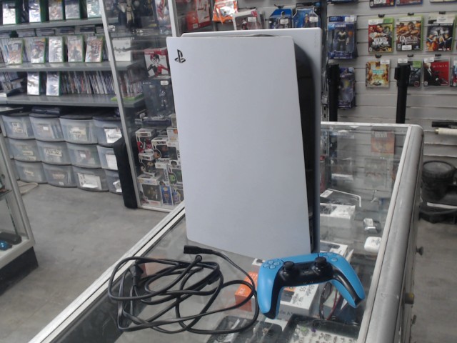 Console ps5 blanche avec manette, jeu