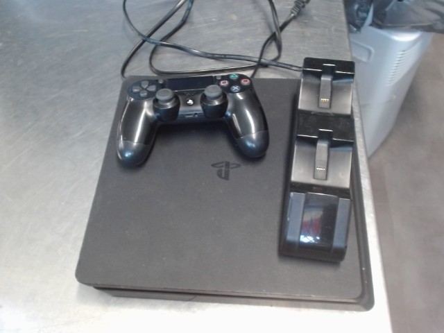 Ps4 ultra slim noire+manette+station cha