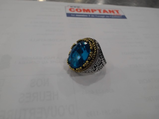 Bague steinless pierre bleu