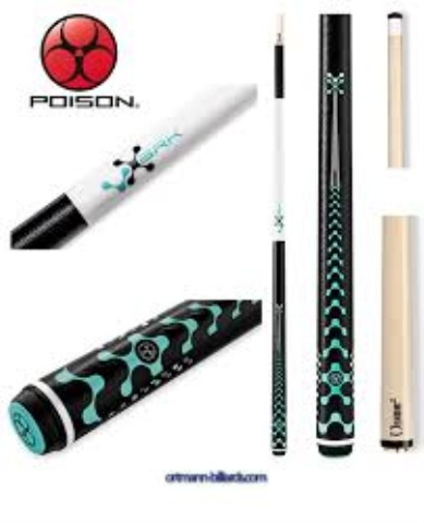 Cue de pool haute gamme noir blanc bleu