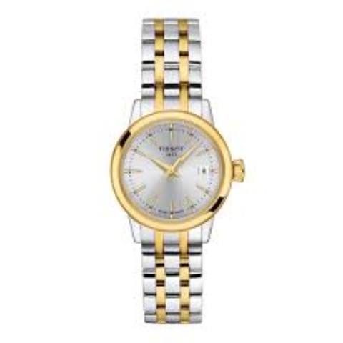 Montre femme argent et or