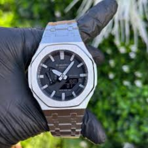 Royal oak gshock costom used silver