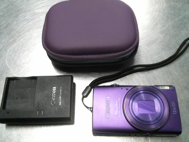 Camera mauve avec etuit et chargeur