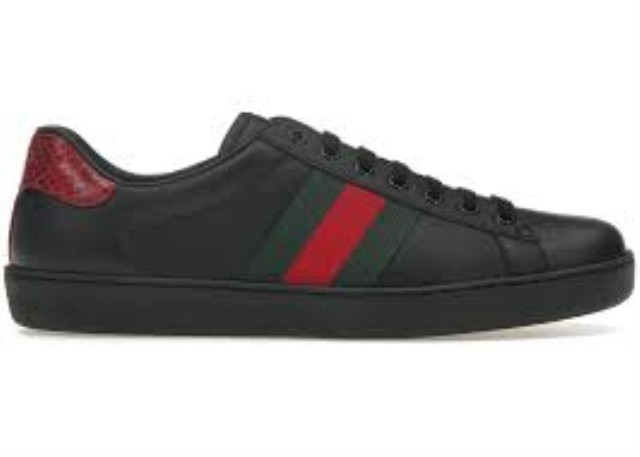 Gucci ace black sneakers 8 1/2