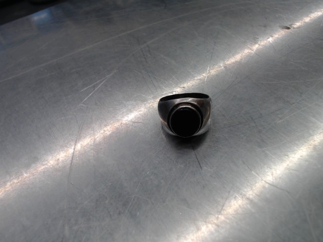 Bague argent avec fausse pierre noir