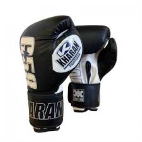 Gants de boxe kharan fightgear cuir noir