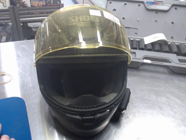 Casque de moto  large  visiere jaune