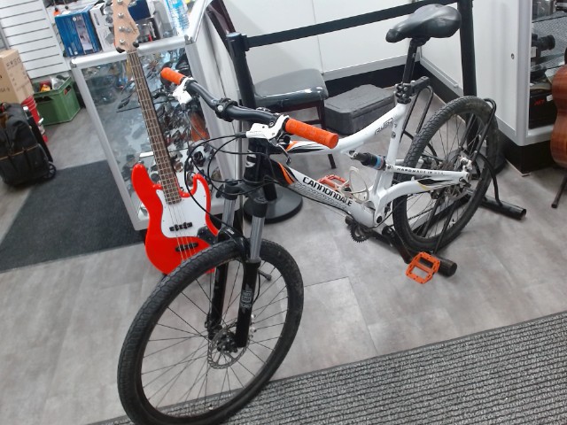 White cannondale rush orange hilights