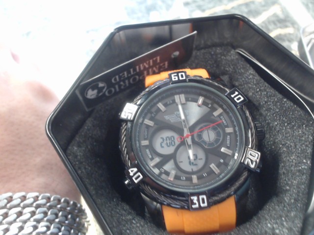 Montre strap orange chrono +boi