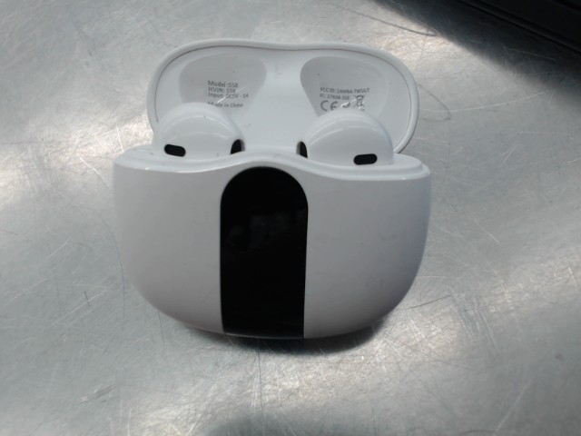 Petit ecouteur sans fil blanc avec case