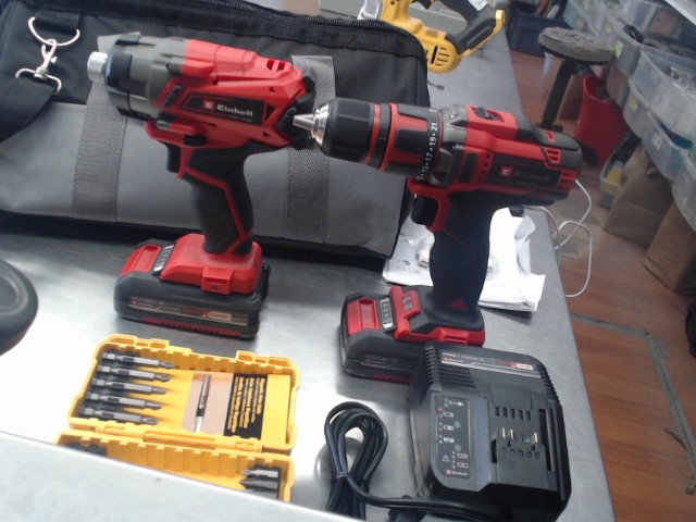 Impact avec drill + 2 batt 18v 2.0+charg