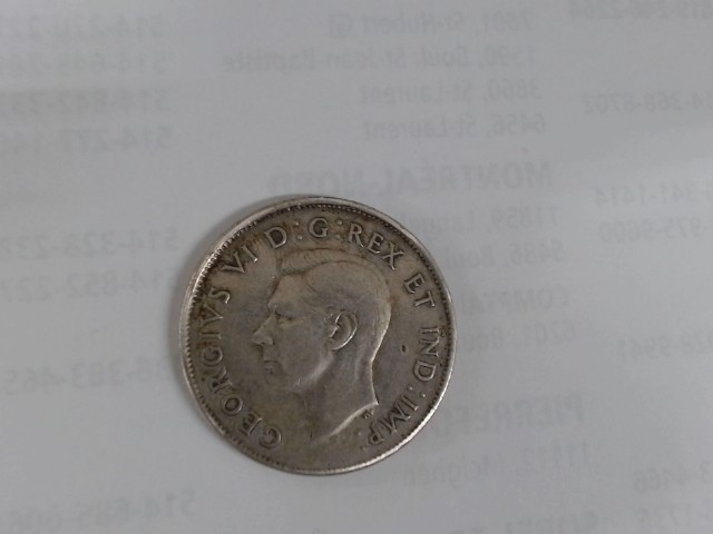 50 cents canadian 1943 en argent 11.4g