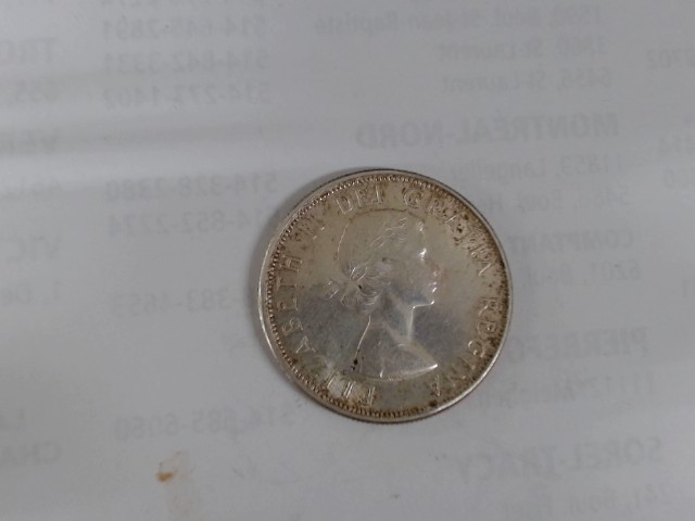 50 cents canadian 1957 en argent 11.7g