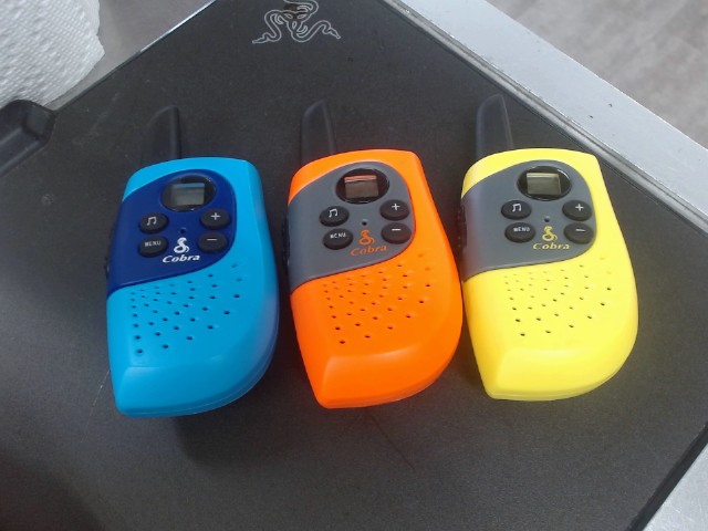 Kit 3 walkitalkie jaunebleuorange