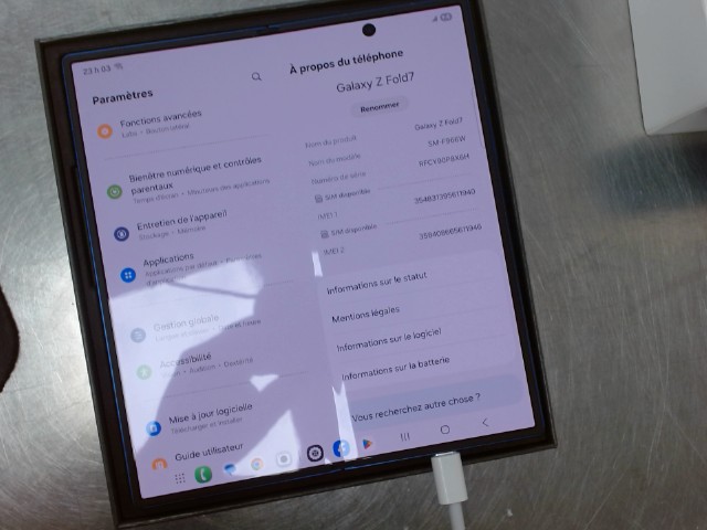 Samsung zfold 7 avec boite