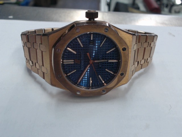Replica ap rose gold tone blue dial
