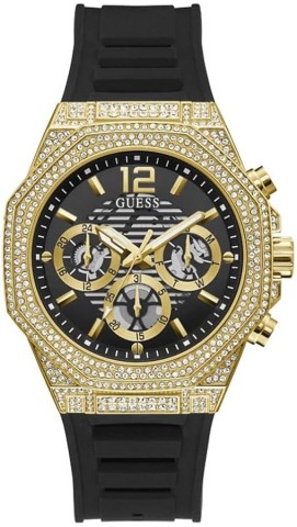 Men black gold tone multi-function watch
