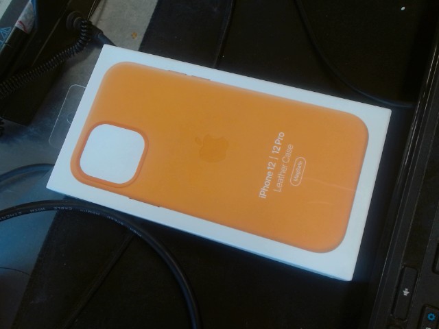 Iphone 12 pro max leather case orange