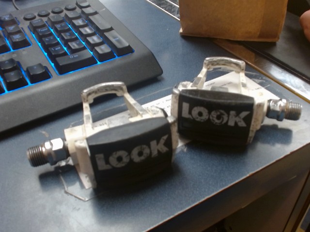 Vintage clipless pedals blanc pour velo