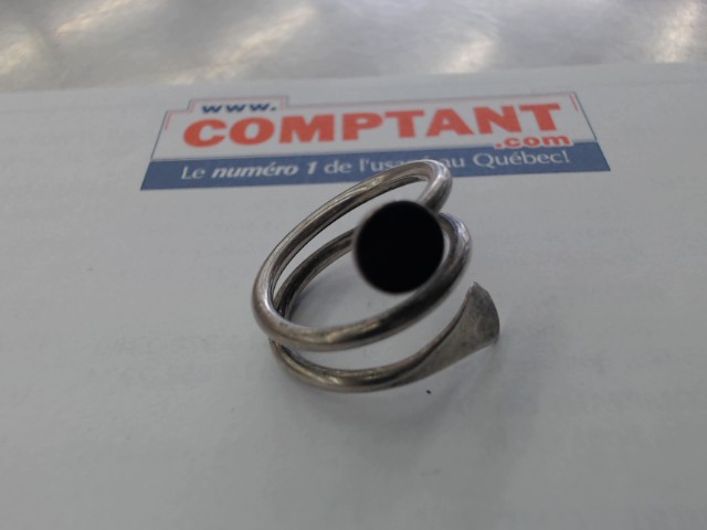 Bague spirale avec pierre noir
