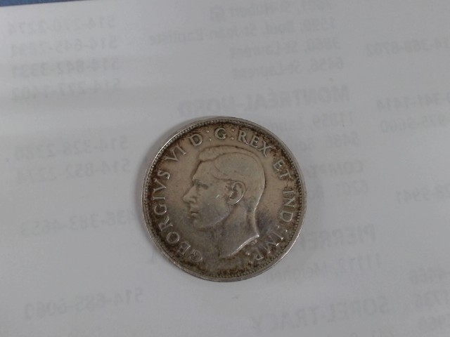 50 cents canadian 1940 en argent 11.5g
