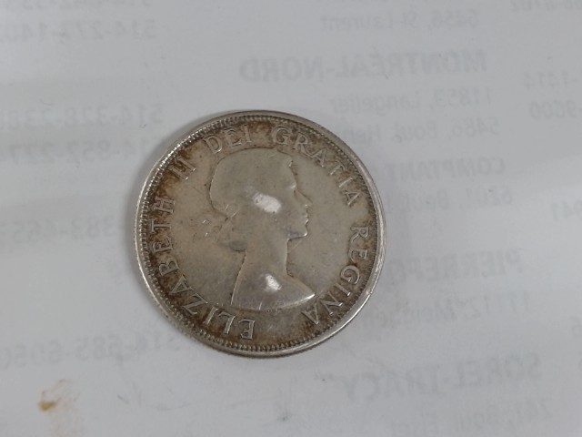 50 cents canadian 1960 en argent 11.6g