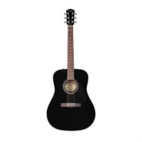 Guitare acoustique noire+accessoir+hardc
