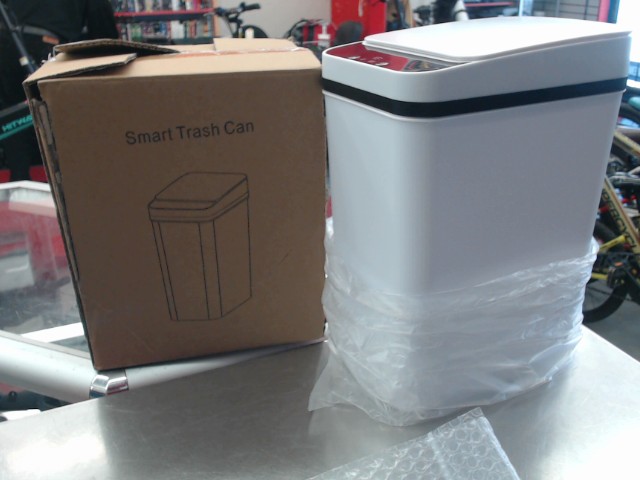 Smart trash can in box open
